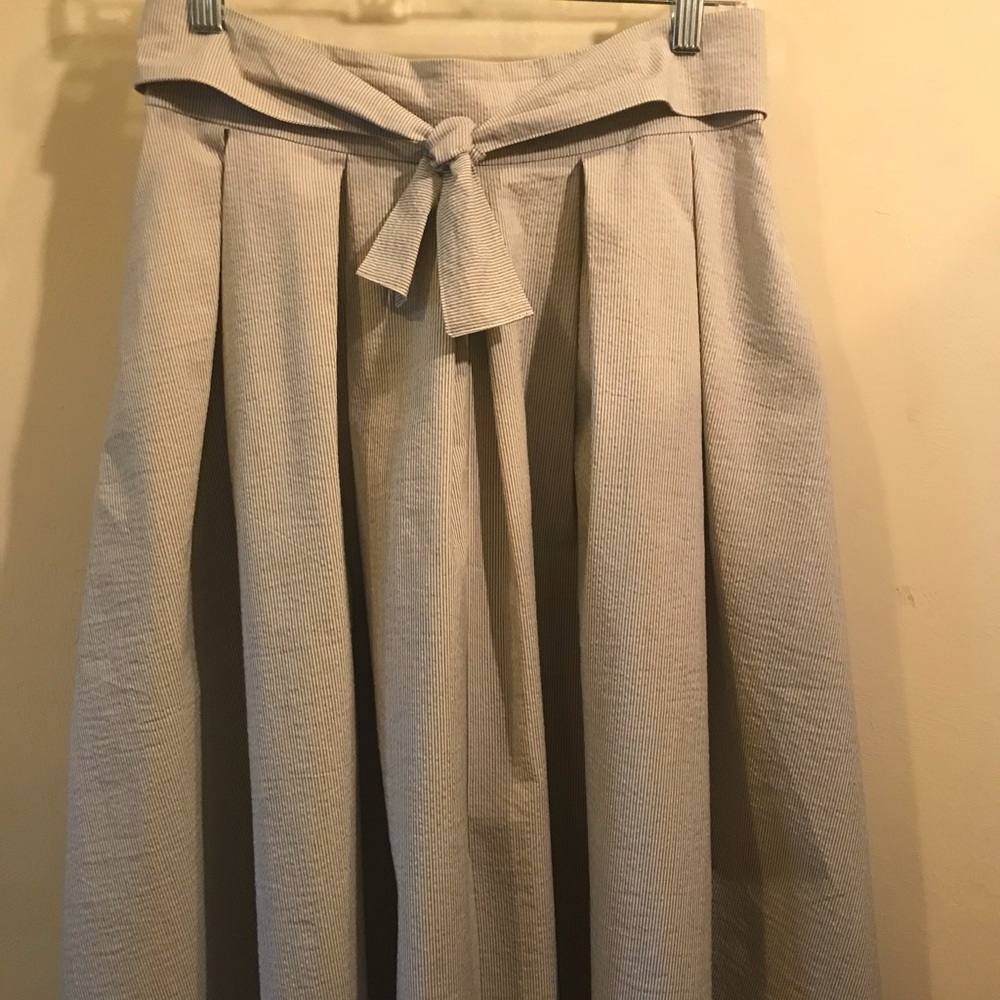 Gray a-line midi skirt